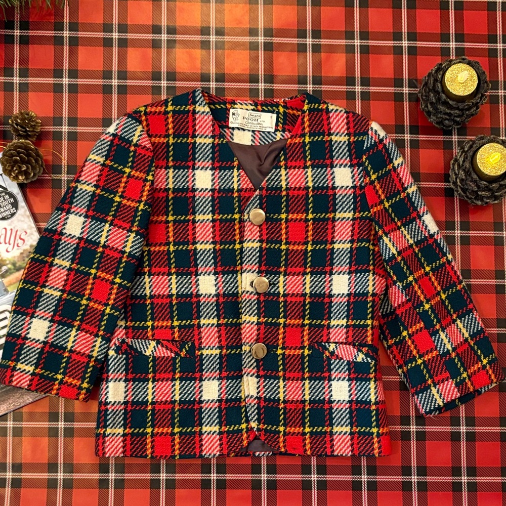 Disney Pooh LTD  Sears Collab.. Kids Plaid Blazer Mall Store 1970 . Sm. Plaid